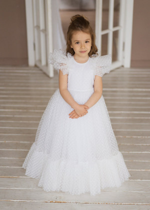 Cute Dotted Tulle Flower Girl Dress Cute Dotted Tulle Flower Girl Dress